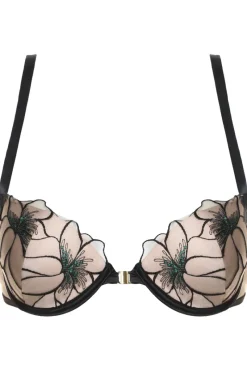 Sheer Lingerie | Push Up Bras>Prelude Delicate Nymph Push Up Bra Black/Green