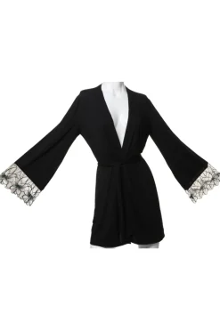 Kimonos & Robes>Prelude Delicate Nymph Robe Black/Green