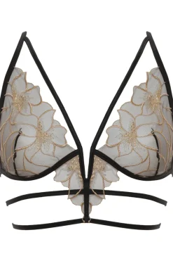 Sheer Lingerie>Prelude Delicate Nymph Triangle Bra Black/Gold