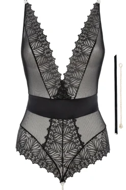 Pearl Thong Bodysuits | Sexy Lingerie>Bracli Destinos Body Black