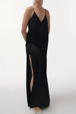 Silk Nightwear | Ready To Wear>Love Stories Diana Silk Maxi Slip Dress Black