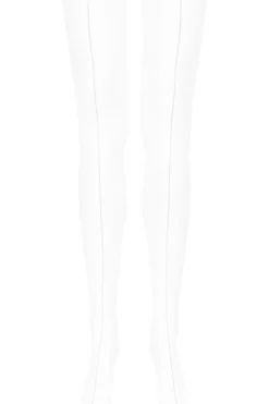 Seamed Stockings | Sheer Stockings>Maison Close Double Seam Cut & Curled Stockings White