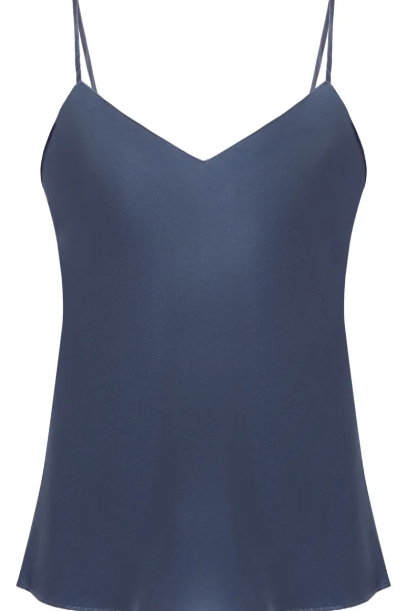 Silk Nightwear | Pyjama Tops>Simone Pérèle Dream Silk Camisole Cinder Blue