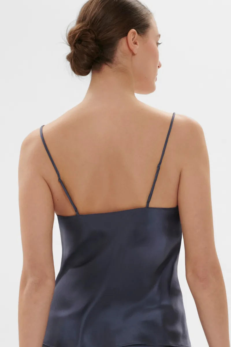 Silk Nightwear | Pyjama Tops>Simone Pérèle Dream Silk Camisole Cinder Blue
