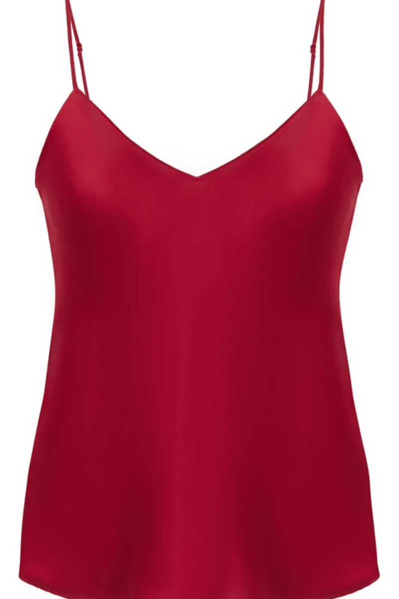 Silk Nightwear | Pyjama Tops>Simone Pérèle Dream Silk Camisole Red
