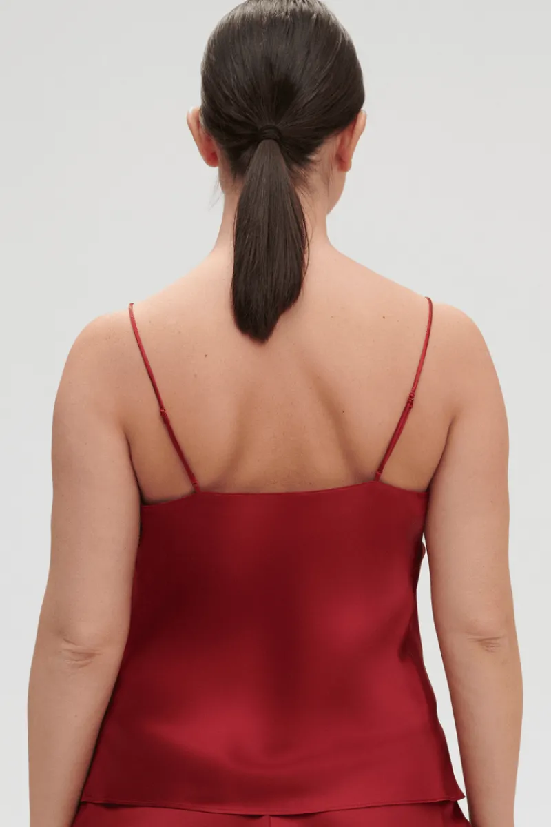 Silk Nightwear | Pyjama Tops>Simone Pérèle Dream Silk Camisole Red