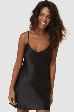 Silk Nightwear | Nighties, Babydolls & Chemises>Simone Pérèle Dream Silk Nightdress Black
