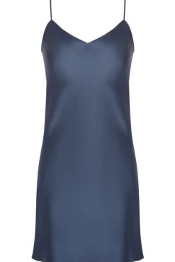 Silk Nightwear | Nighties, Babydolls & Chemises>Simone Pérèle Dream Silk Nightdress Cinder Blue