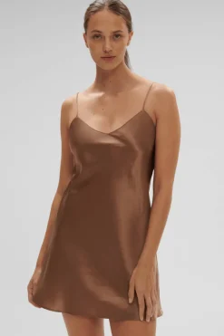 Silk Nightwear | Nighties, Babydolls & Chemises>Simone Pérèle Dream Silk Nightdress Macchiato