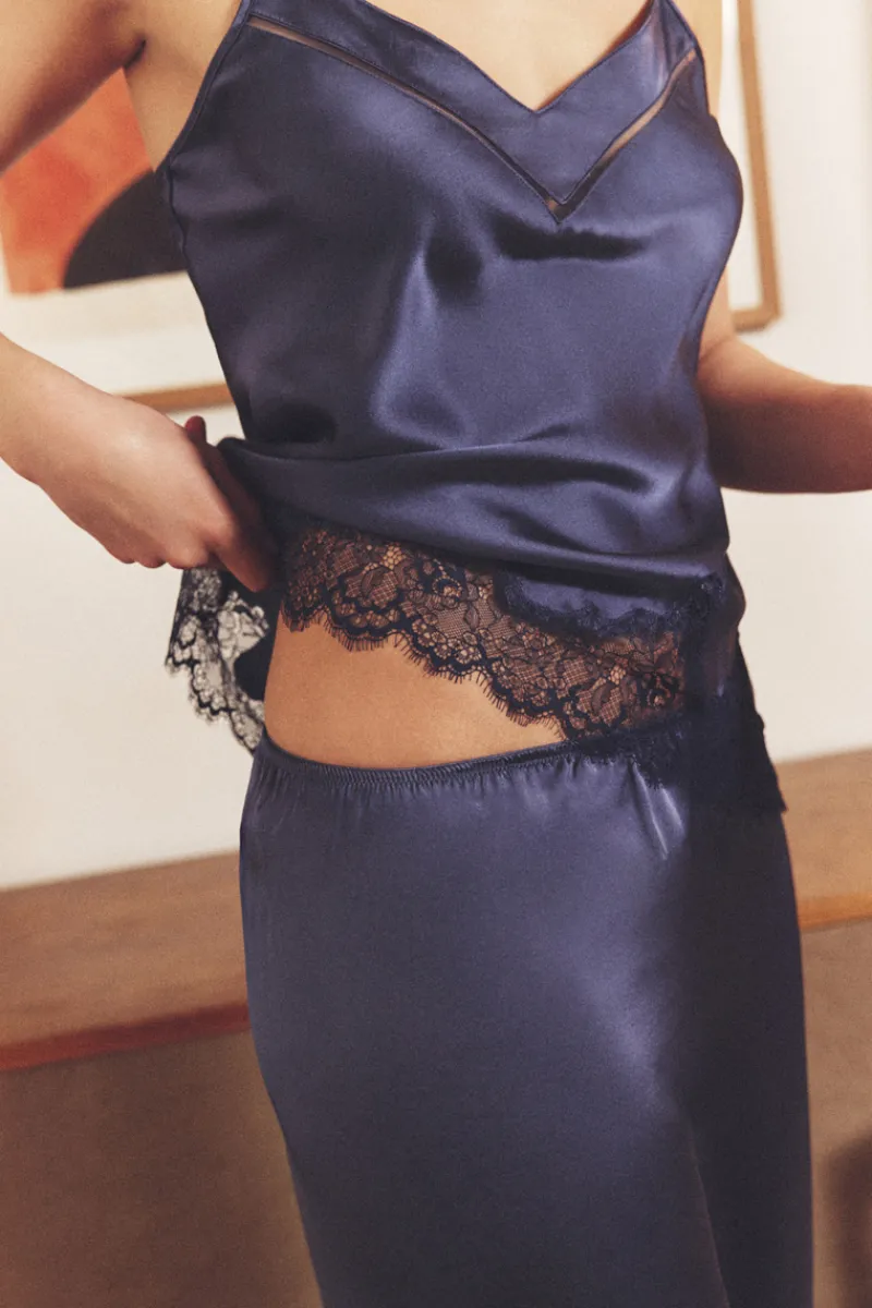 Silk Nightwear | Pyjama Pants & Shorts>Simone Pérèle Dream Silk Pants Cinder Blue