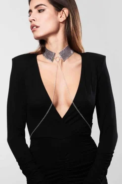 Collars & Chokers | Pleasure>Bijoux Indiscrets Désir Métallique Metallic Mesh Chain Collar Silver