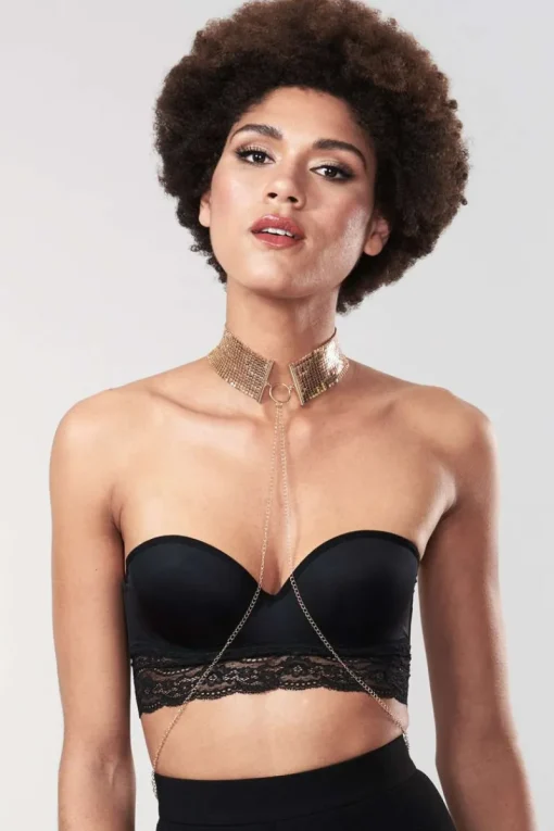 Collars & Chokers | Pleasure>Bijoux Indiscrets Désir Métallique Metallic Mesh Chain Collar Gold