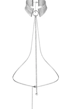Collars & Chokers | Pleasure>Bijoux Indiscrets Désir Métallique Metallic Mesh Chain Collar Silver