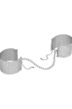 Restraints, Cuffs & Gloves | Pleasure>Bijoux Indiscrets Désir Métallique Metallic Mesh Cuffs Silver
