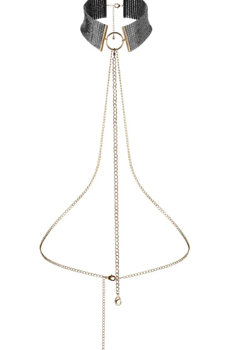 Collars & Chokers | Pleasure>Bijoux Indiscrets Désir Métallique Metallic Mesh Chain Collar Black
