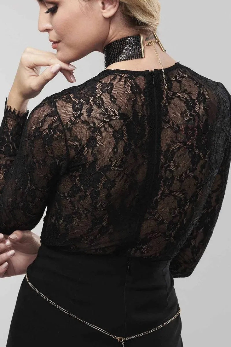 Collars & Chokers | Pleasure>Bijoux Indiscrets Désir Métallique Metallic Mesh Chain Collar Black