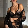 Kimonos & Robes | Sexy Lingerie>Lise Charmel Désirs de Venise Mid-Length Robe Black