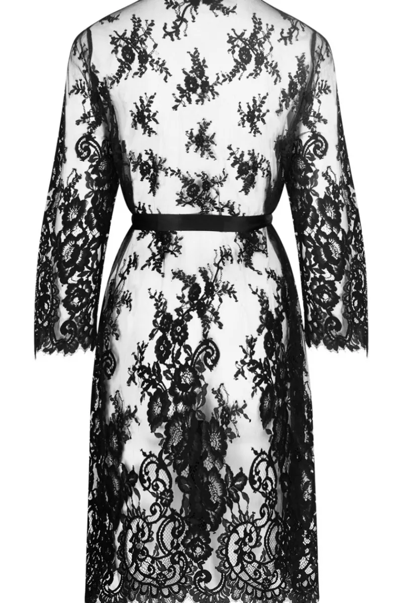 Kimonos & Robes | Sexy Lingerie>Lise Charmel Désirs de Venise Mid-Length Robe Black