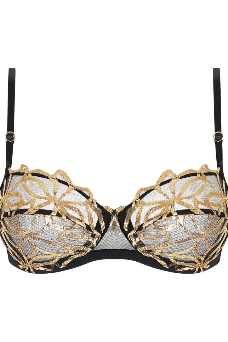 Sexy Lingerie | Luxury French Lingerie>Lise Charmel Eclats d’Or Half Cup Bra NoirOr