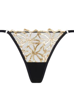 Luxury French Lingerie | Sexy Lingerie>Lise Charmel Eclats d’Or Mini Thong NoirOr