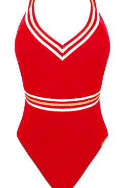 Swimsuits | Red Lingerie>Lise Charmel Energie Nautique Crossed Back Swimsuit in Red