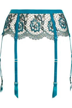Sheer Lingerie | Suspender Belts>Dita Von Teese Evelina Lurex Suspender Peacock