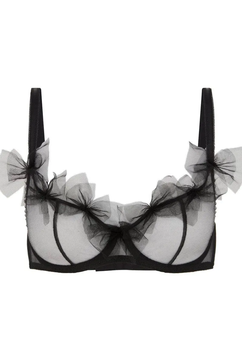 Plunge Bras | Balconette Bras & Demi Bras>Agent Provocateur Fawn Plunge Underwired Bra, Size UK 32D Black