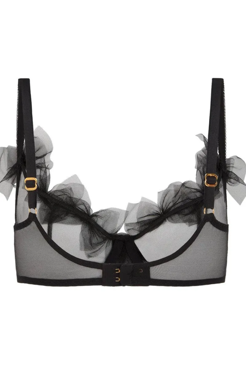Plunge Bras | Balconette Bras & Demi Bras>Agent Provocateur Fawn Plunge Underwired Bra, Size UK 32D Black