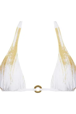 Sexy Lingerie | Luxury French Lingerie>Lise Charmel Feuille D'or Triangle Bikini Top OrSurBlanc