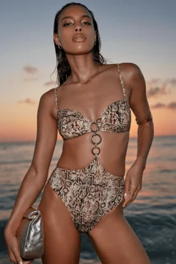 Swimsuits | Sexy Lingerie>Aubade Fierce Spirit Trikini, Size M (UK 12) Serpent