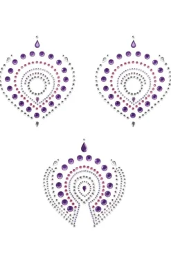 Nipple Covers & Pasties | Pleasure>Bijoux Indiscrets Flamboyant Rhinestone Body Decorations Violet/Pink