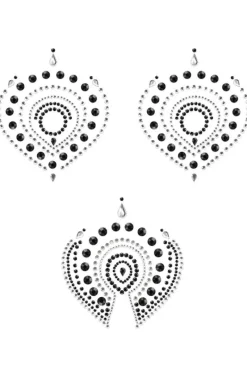 Nipple Covers & Pasties | Pleasure>Bijoux Indiscrets Flamboyant Rhinestone Body Decorations Black/Grey
