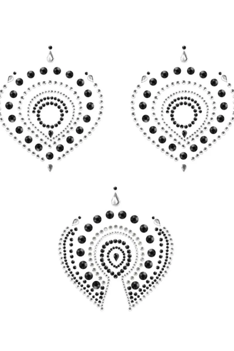 Nipple Covers & Pasties | Pleasure>Bijoux Indiscrets Flamboyant Rhinestone Body Decorations Black/Grey
