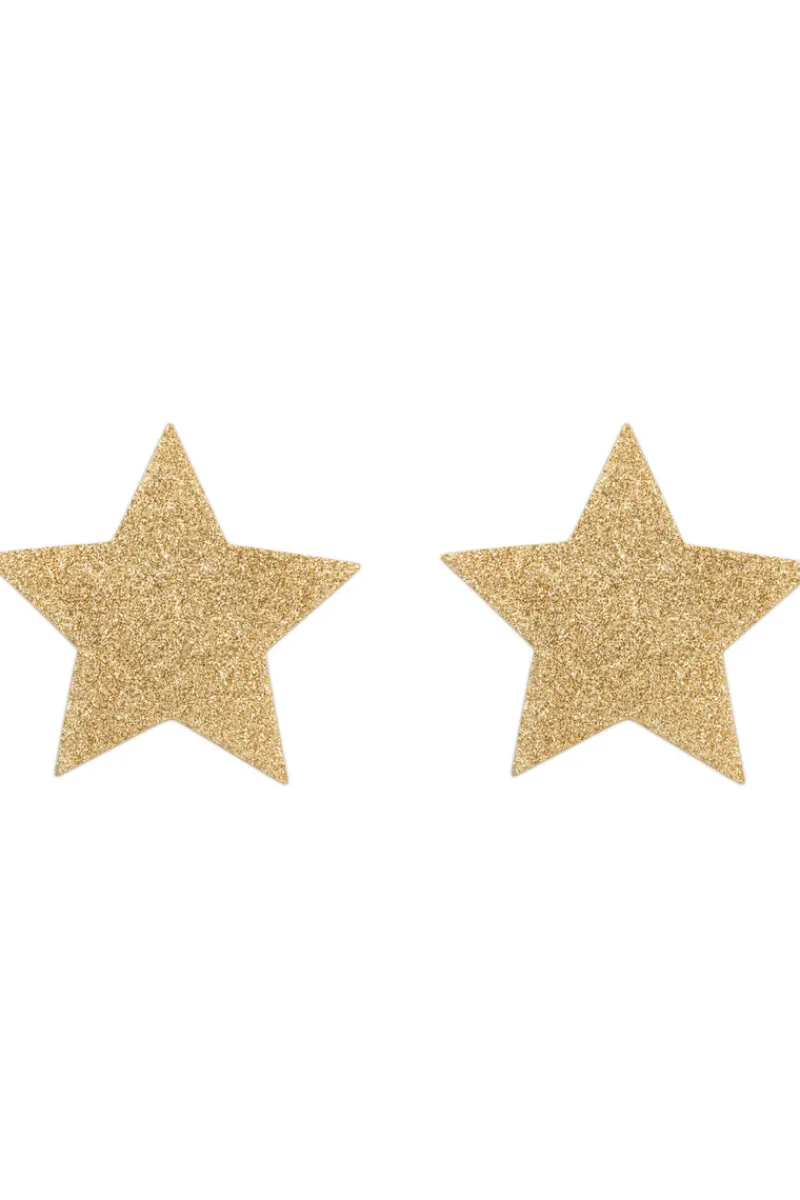 Nipple Covers & Pasties | Pleasure>Bijoux Indiscrets Flash Glitter Star Pasties Gold