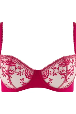 £30 And Under | Sexy Lingerie>Aubade Fleur de Passion Half Cup Bra, Size UK 30DD Amaryllis