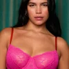 Balconette Bras & Demi Bras | Underwired Bras>Dora Larsen Flora Graphic Lace Underwire Bra Pink
