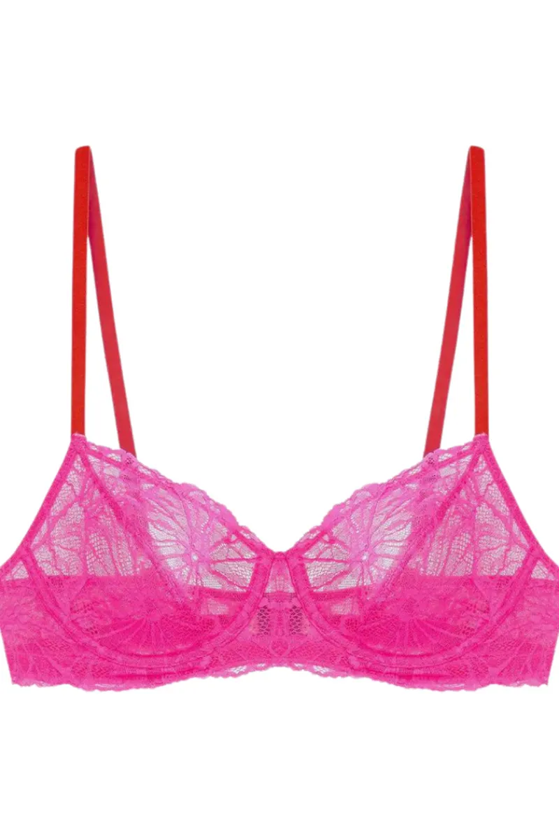Balconette Bras & Demi Bras | Underwired Bras>Dora Larsen Flora Graphic Lace Underwire Bra Pink