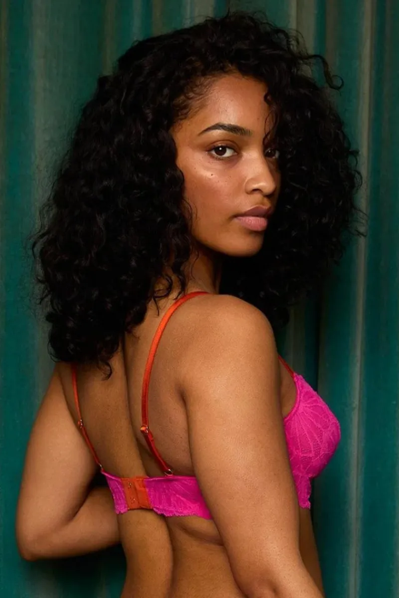 Balconette Bras & Demi Bras | Underwired Bras>Dora Larsen Flora Graphic Lace Underwire Bra Pink