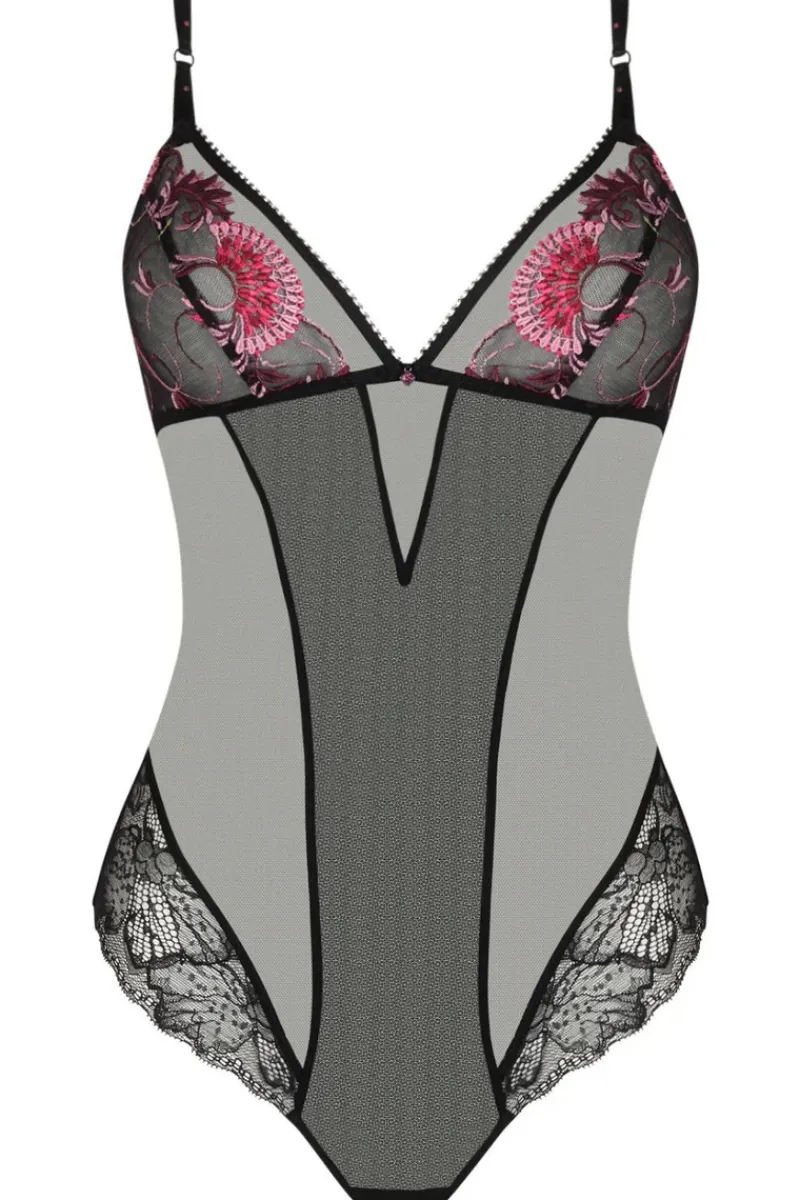 Sexy Lingerie | Luxury French Lingerie>Lise Charmel Floraison Passion Bodysuit PinkSaffron