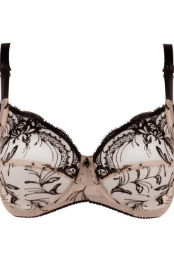 Sexy Lingerie | Luxury French Lingerie>Lise Charmel Follement Sexy 3 Part Full Cup Bra, Size UK 34DD Nude/Black