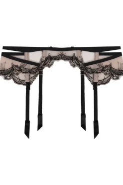 Sexy Lingerie | Luxury French Lingerie>Lise Charmel Follement Sexy Suspender Belt, Size L (UK 14) Nude/Black