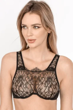 £30 And Under | Underwired Bras>Jolidon French Connection Black Lace Fashion Bra (B & C cup sizes)