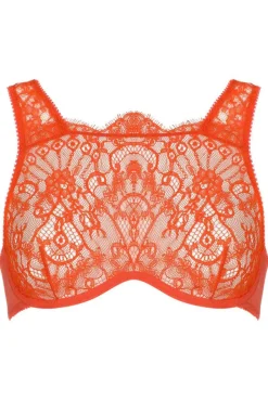 Red Lingerie | £30 And Under>Jolidon French Connection Bright Red Lace Fashion Bra (B-C sizing)