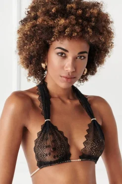 Sexy Lingerie | Halterneck Bras>Bracli Geneva Pearl Bra Black