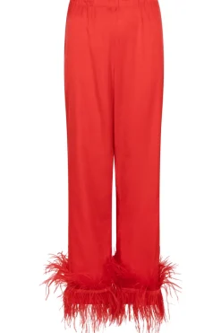 Pyjama Pants & Shorts | Red Lingerie>Love Stories Gloria Relaxed Satin Pyjama Pants, Size M (UK 10) Red
