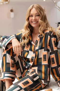 Pyjama Sets | Mother's Day>Fable u0026 Eve Hackney Tile Print Pyjama Set HackneyTilePrint