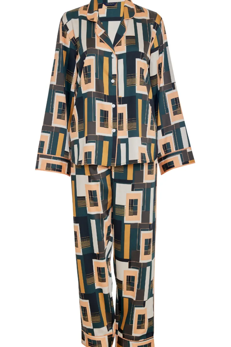 Pyjama Sets | Mother's Day>Fable u0026 Eve Hackney Tile Print Pyjama Set HackneyTilePrint