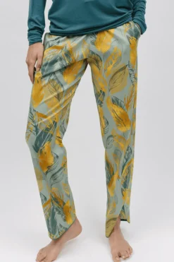 Pyjama Pants & Shorts | £30 And Under>Cyberjammies Hannah Leaf Print Pyjama Pants SageGreenMix