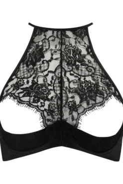 Cupless & 1/4 Cup Bras>Coco de Mer Hera Open Quarter Cup Bra Black
