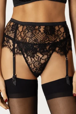 Suspender Belts | Suspender Belts>Coco de Mer Hera Suspender, Size S-M (UK 8-12) Black